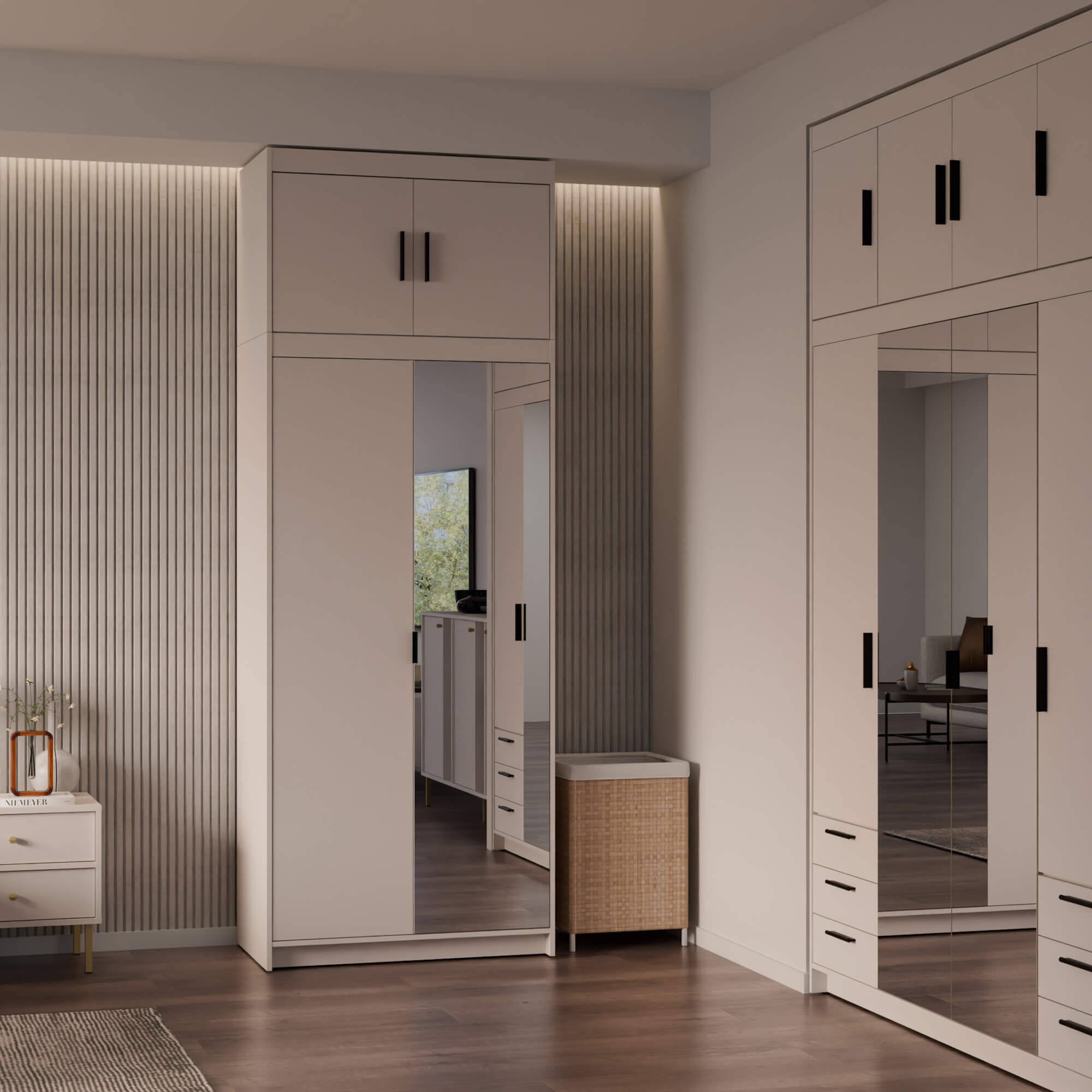 szafa lena 2d z lustrem i nadstawką