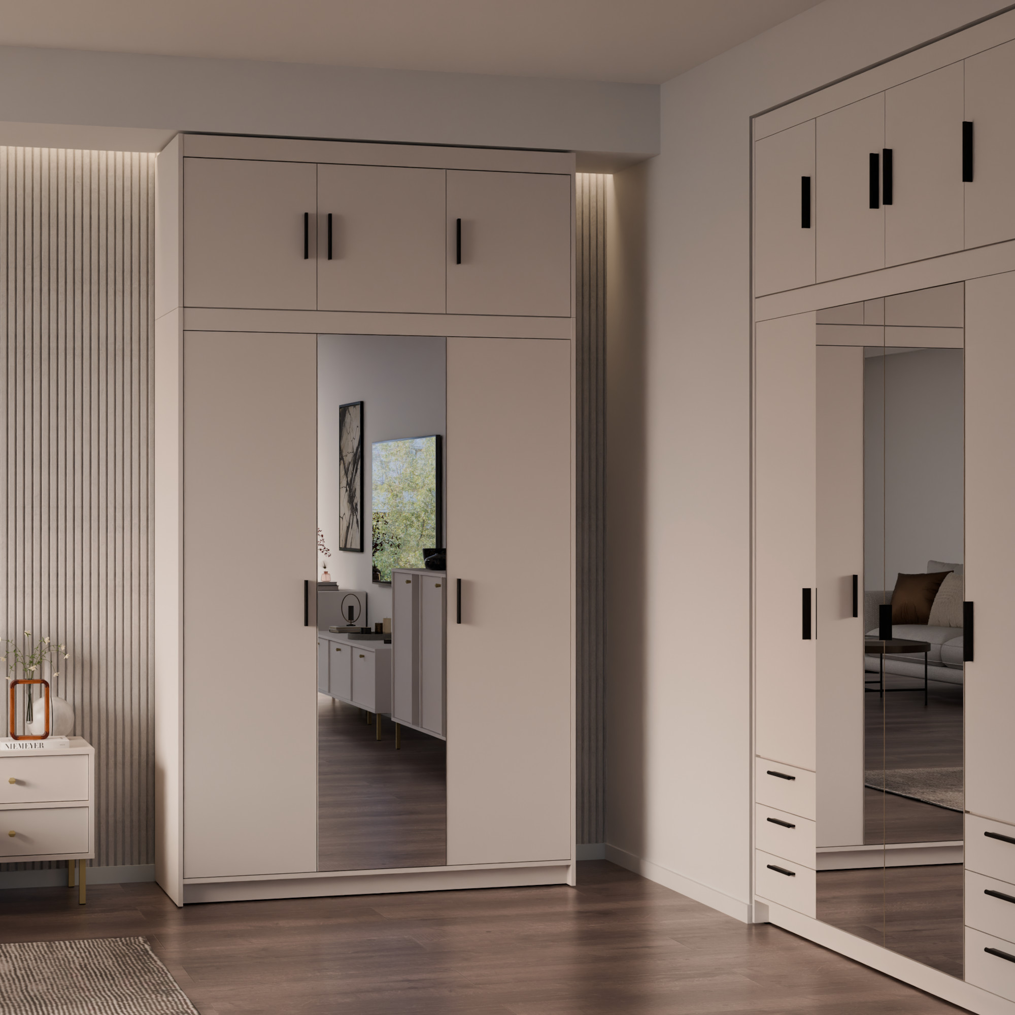 SZAFA LENA 3D LUSTRZANA Z NADSTAWKĄ