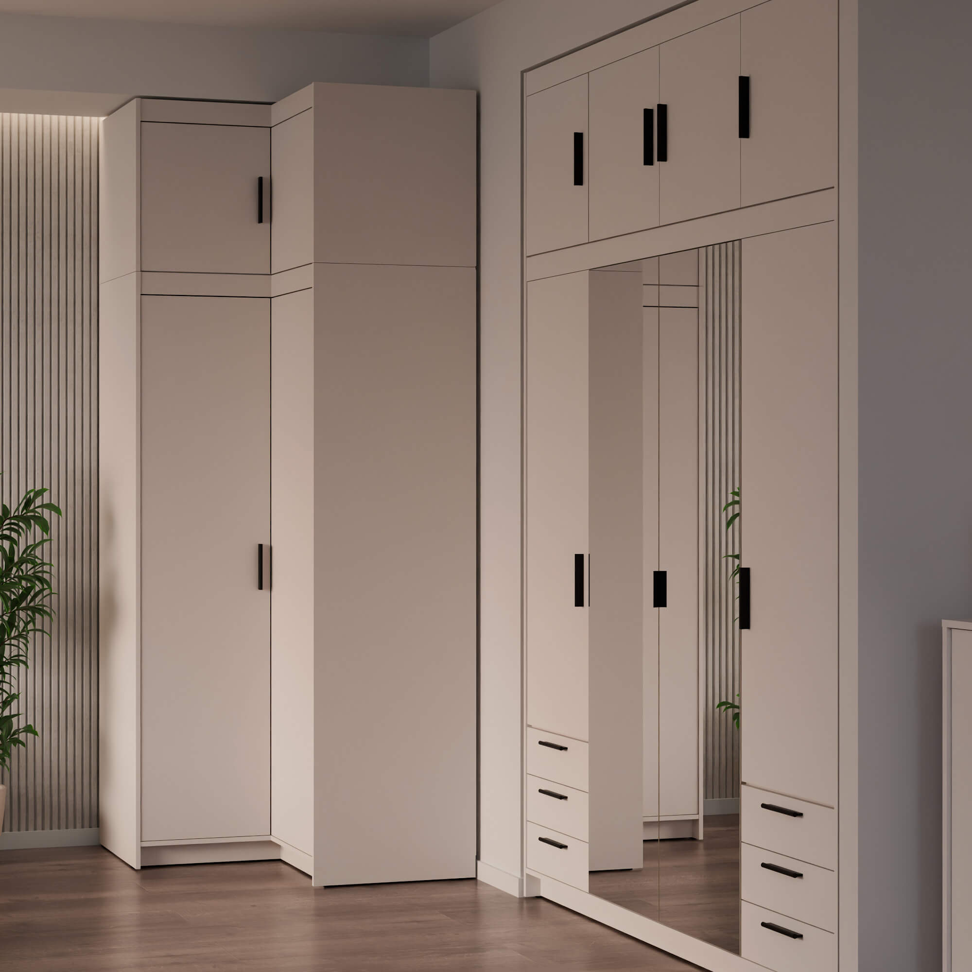 szafa lena narożna z nadstawką beż