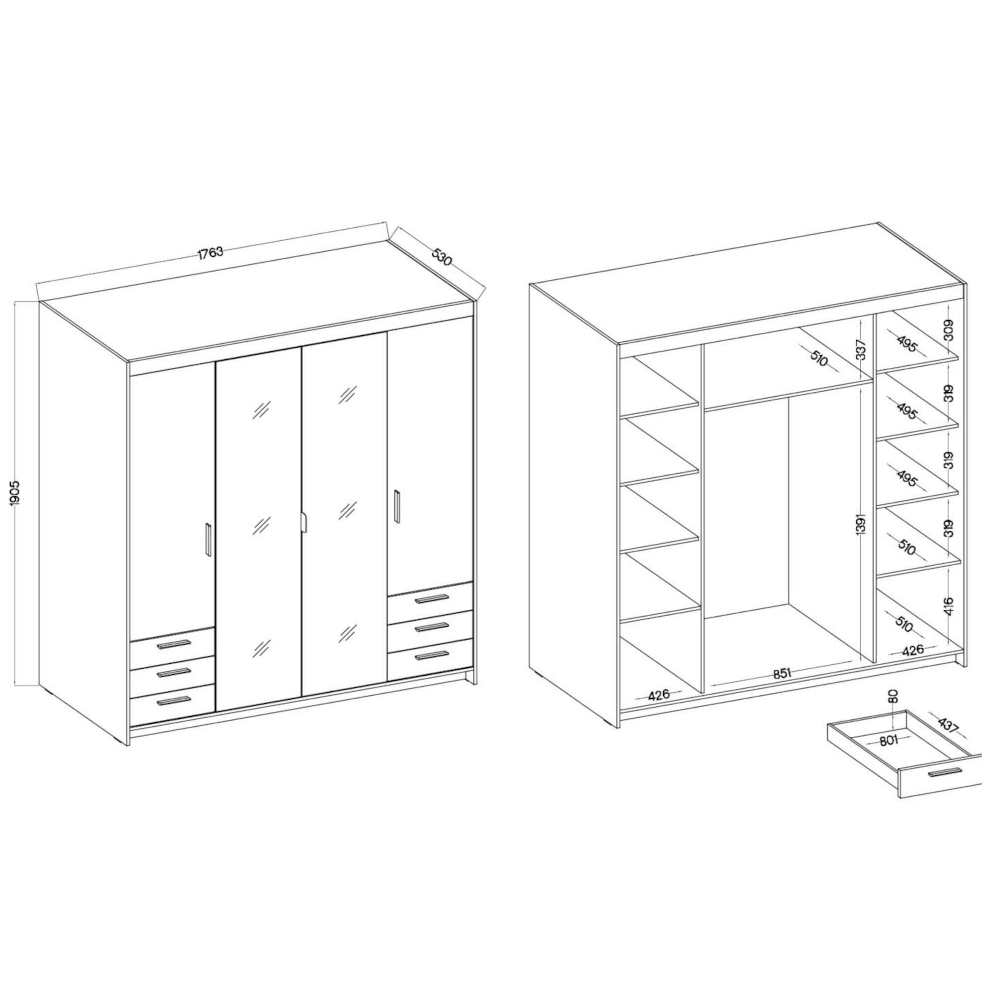 wymiary szafy lena 4 6s